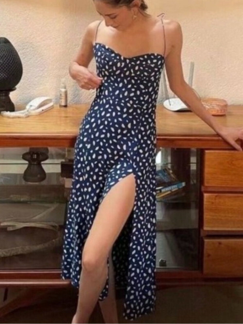 Reformation Juliette Midi Dress Moray 6 - Picture 4 of 10
